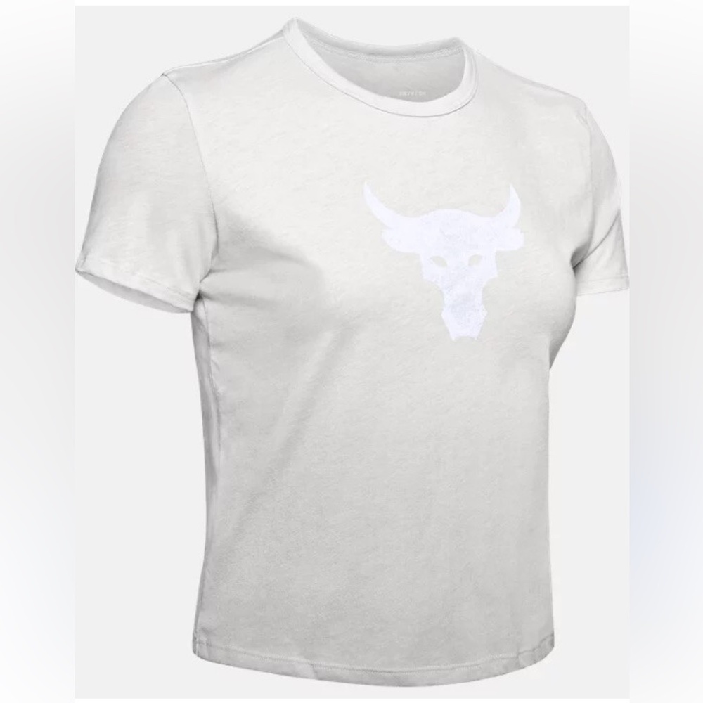 Under Armour Gray Crop Top with Bull Graphic